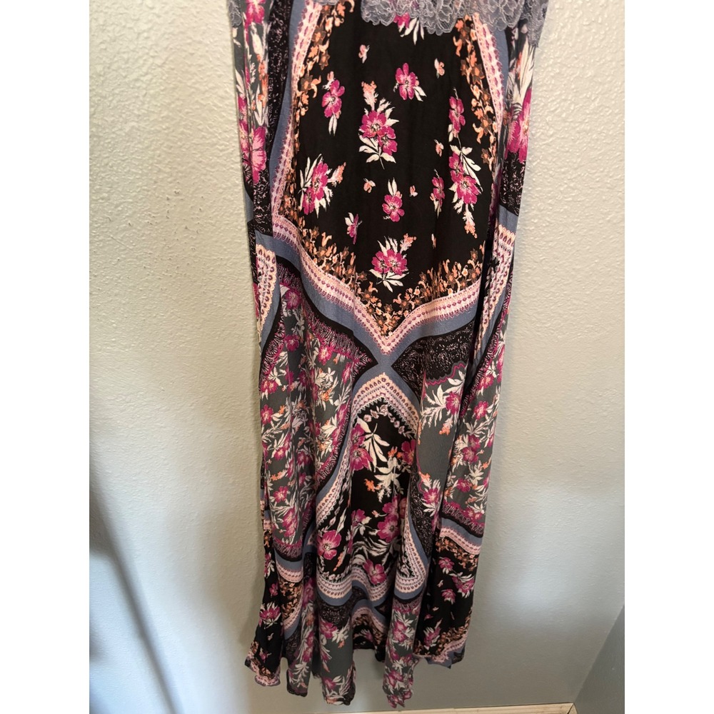 Intimately Free People Stevie Printed Lace Trim Maxi Dress‎ Size XS Festival 90s - Picture 8 of 9